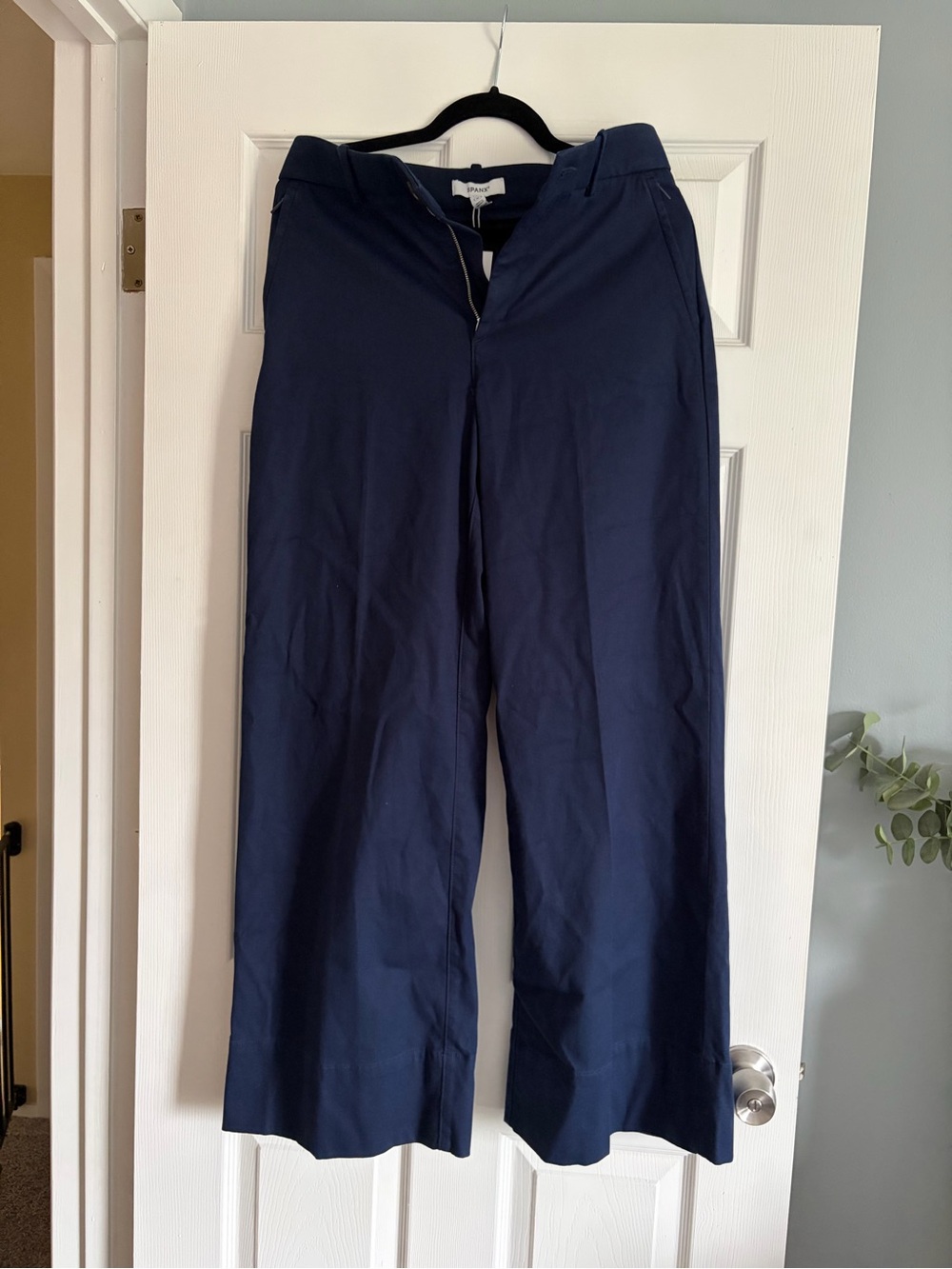 SPANX Navy Wide-Leg Chinos